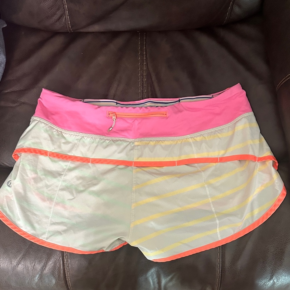 lululemon athletica Pink and Cream Athletic Shorts - Picture 3 of 4